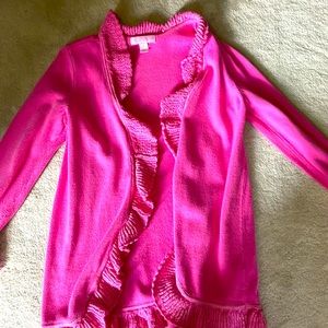 Pink ruffled Lily cardigan